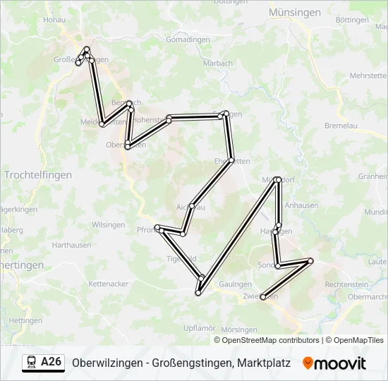 A26 Train Line Map