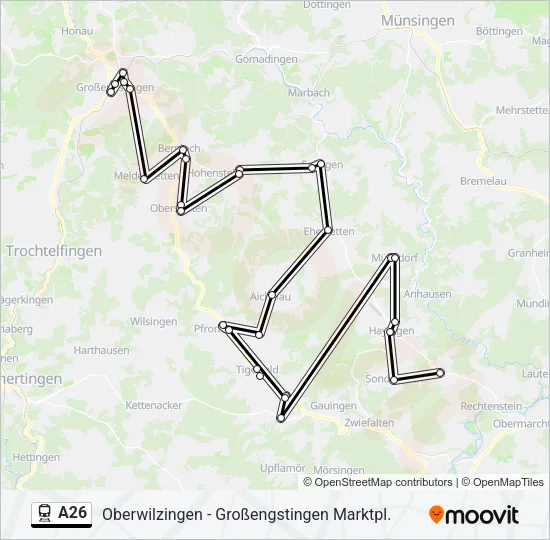 Bahnlinie A26 Karte