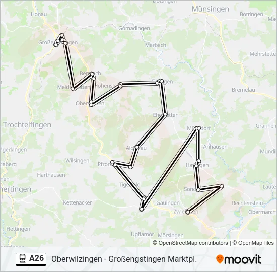 Bahnlinie A26 Karte