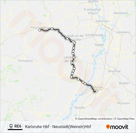 RE6 Train Line Map