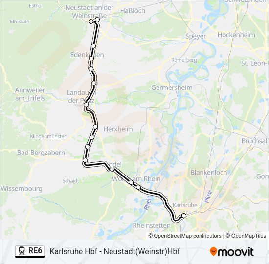 RE6 Train Line Map