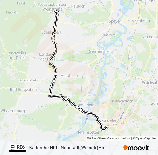 RE6 Train Line Map