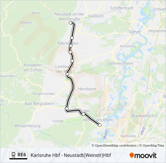 RE6 Train Line Map