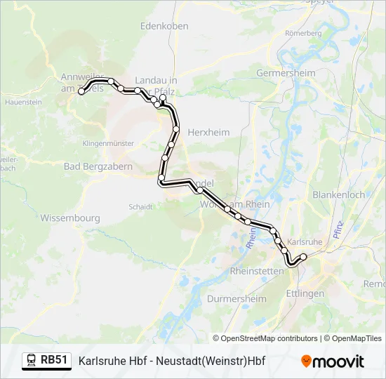 RB51 Train Line Map