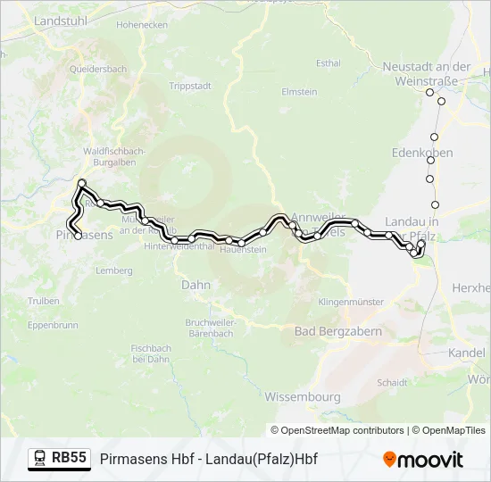 RB55 Train Line Map