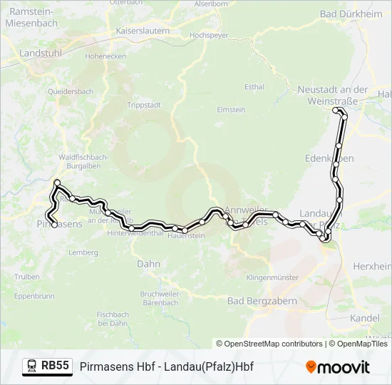 RB55 Train Line Map