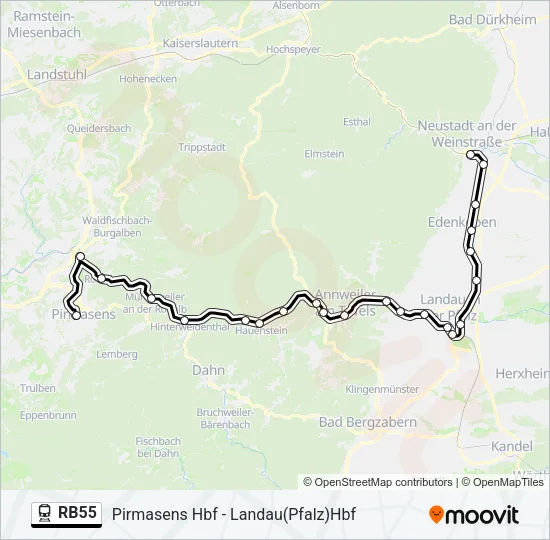 RB55 Train Line Map