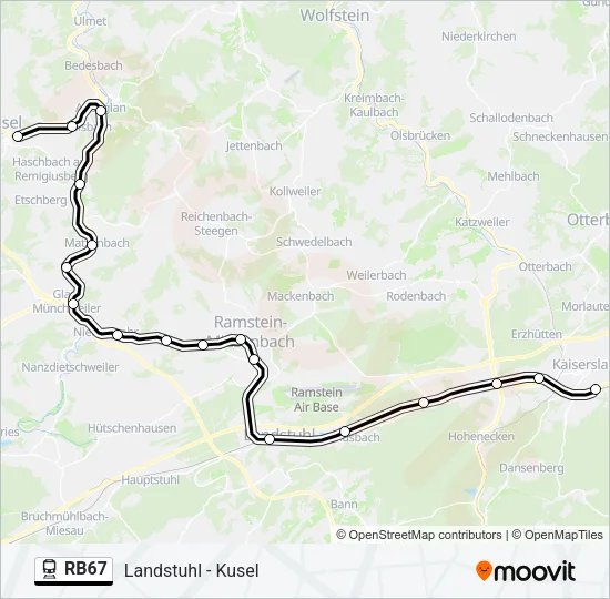 RB67 Train Line Map