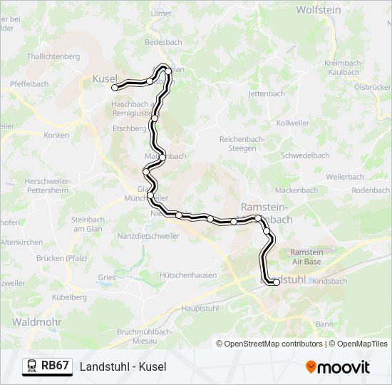 RB67 Train Line Map