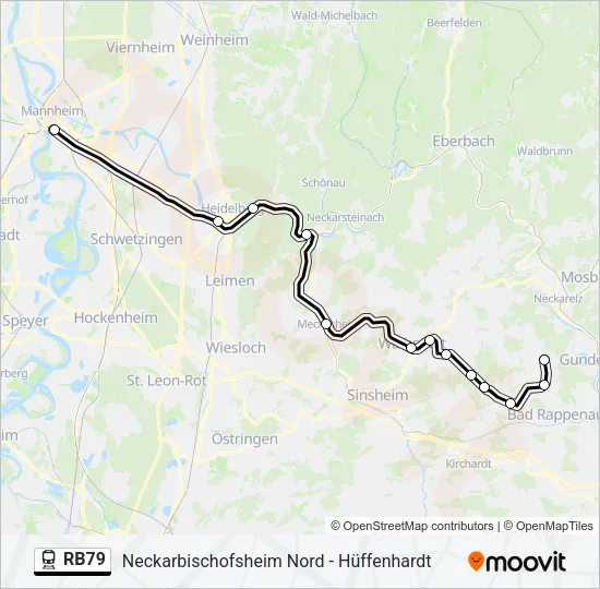 Bahnlinie RB79 Karte