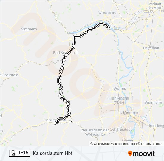RE15 Train Line Map