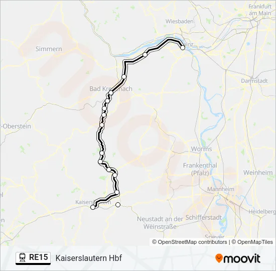 RE15 Train Line Map