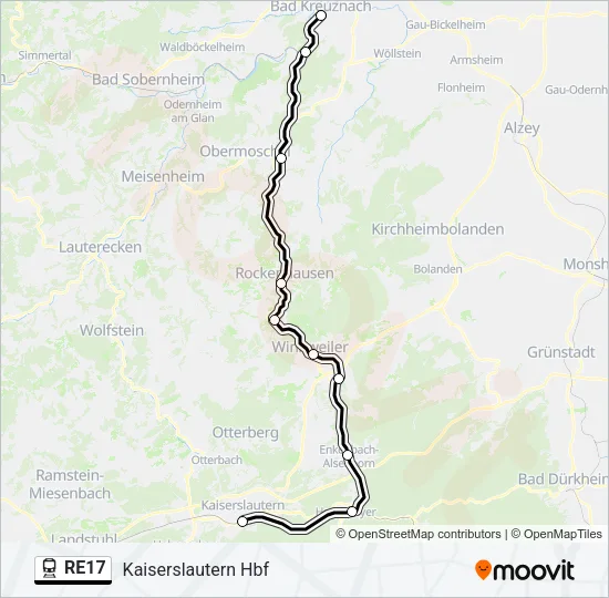 RE17 Train Line Map