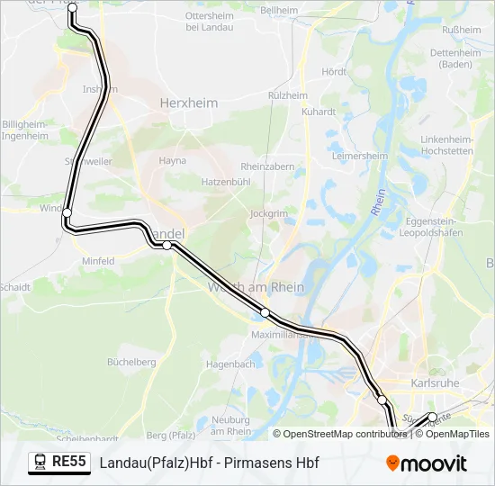 RE55 Train Line Map