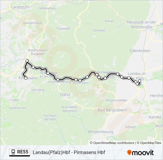 RE55 Train Line Map