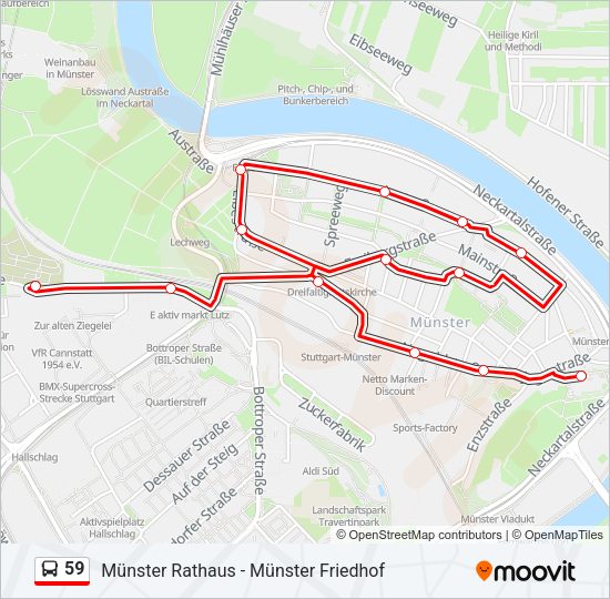 Автобус 59: карта маршрута