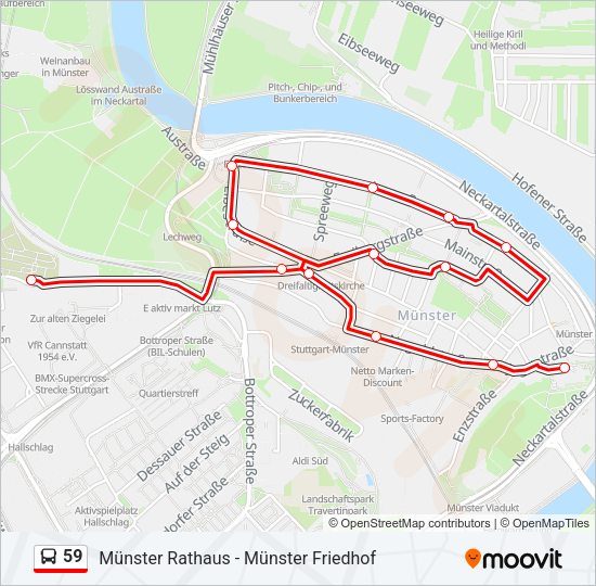 Автобус 59: карта маршрута