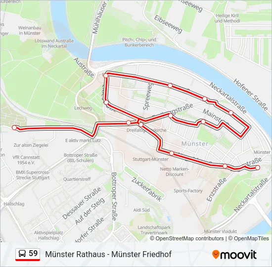 Автобус 59: карта маршрута