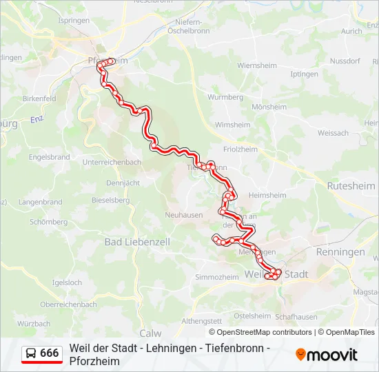 666 Bus Line Map