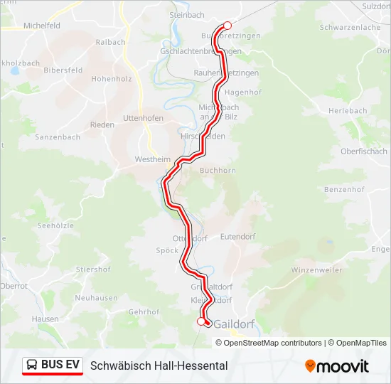 Автобус BUS EV: карта маршрута