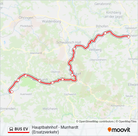 Автобус BUS EV: карта маршрута