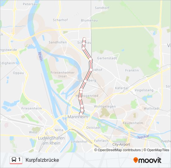 Автобус 1: карта маршрута