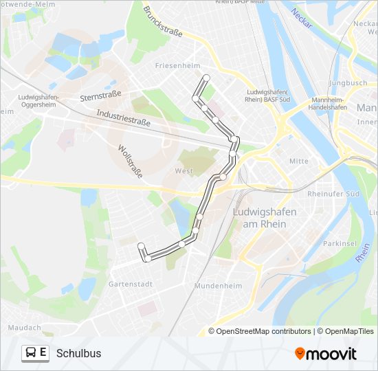 E Bus Line Map
