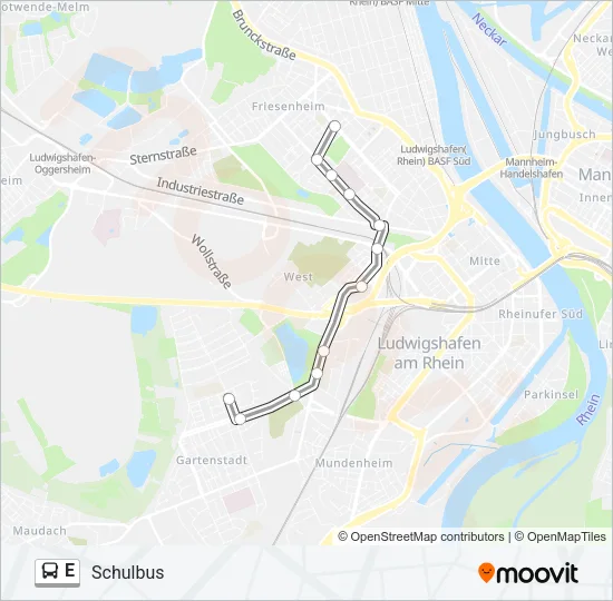 E Bus Line Map