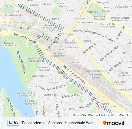 65 Bus Line Map