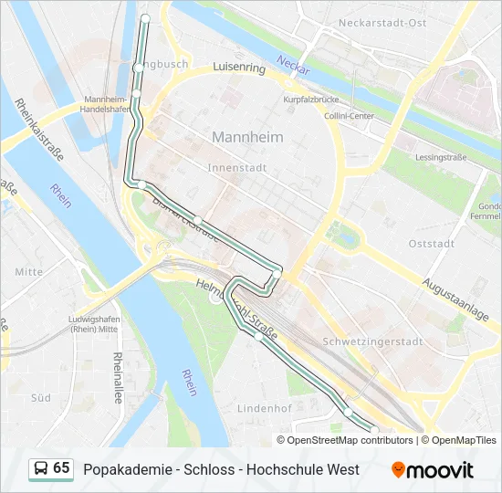 65 Bus Line Map
