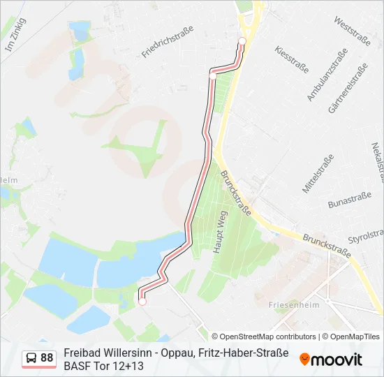 88 Bus Line Map