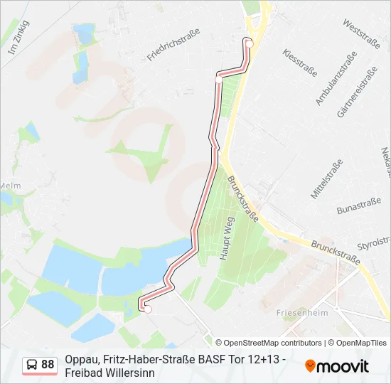 88 Bus Line Map