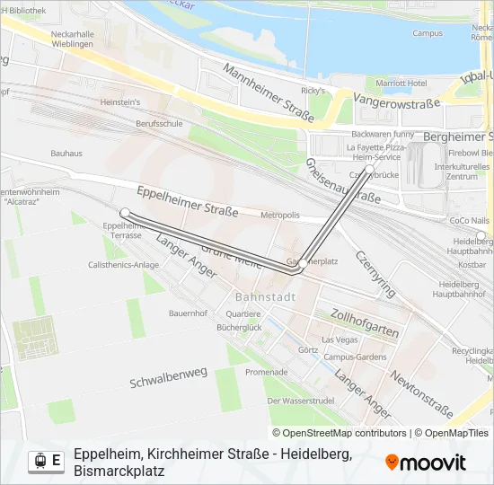 E Light Rail Line Map