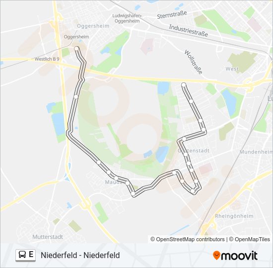 Автобус E: карта маршрута