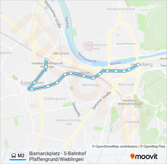 M2 Bus Line Map