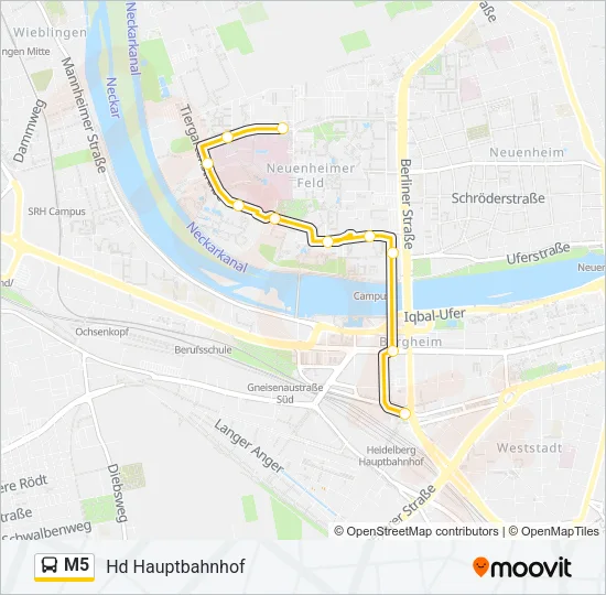 M5 Bus Line Map
