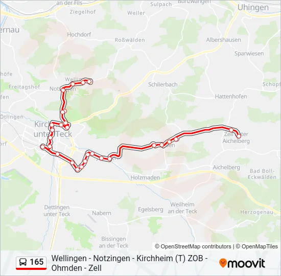 165 Bus Line Map