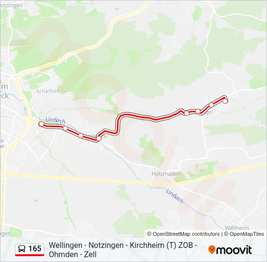 165 Bus Line Map