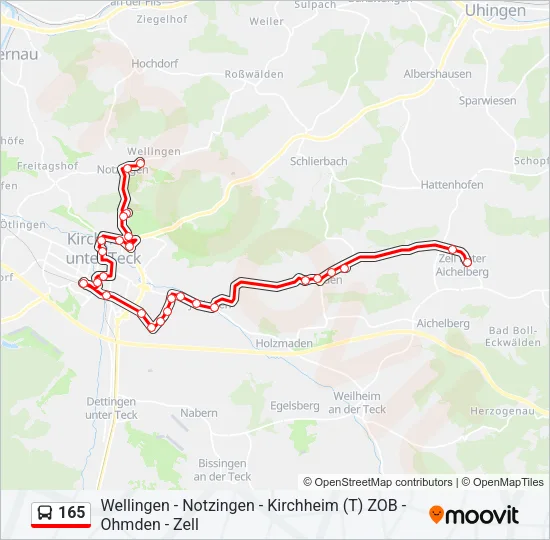 165 Bus Line Map