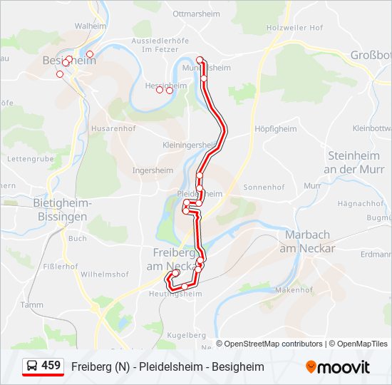 459 bus Line Map