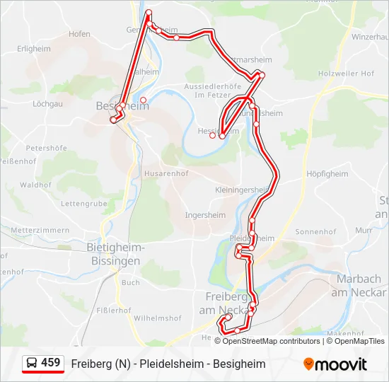 Автобус 459: карта маршрута