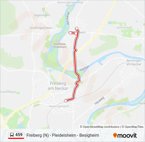 459 Bus Line Map