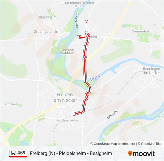 459 Bus Line Map
