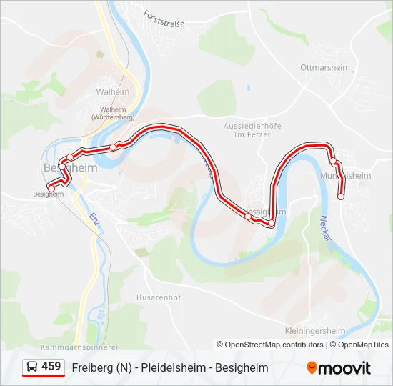 459 Bus Line Map