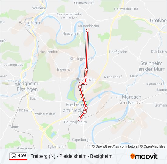 459 Route: Fahrpläne, Haltestellen & Karten - Freiberg (N) Bf ...