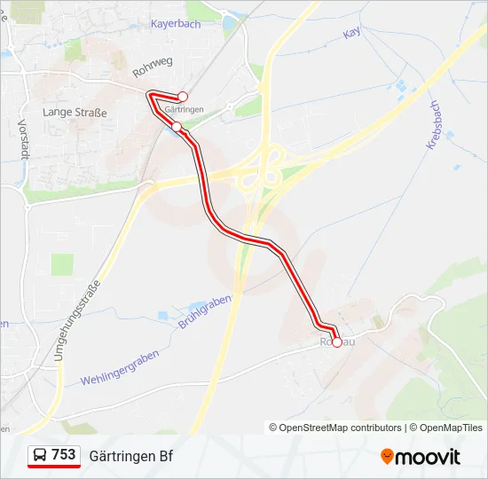 753 Bus Line Map