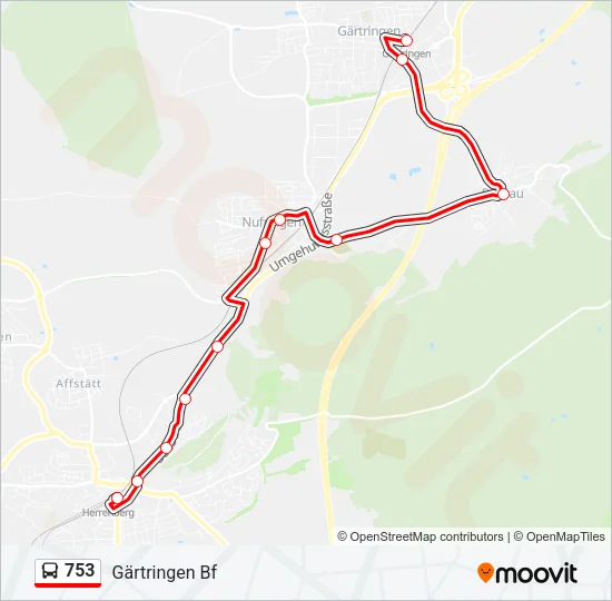 753 Bus Line Map