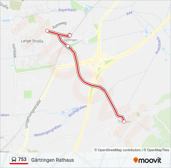 753 Bus Line Map