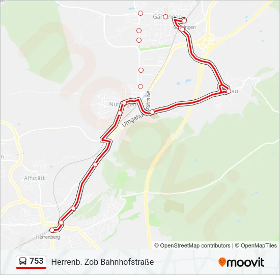 753 Bus Line Map