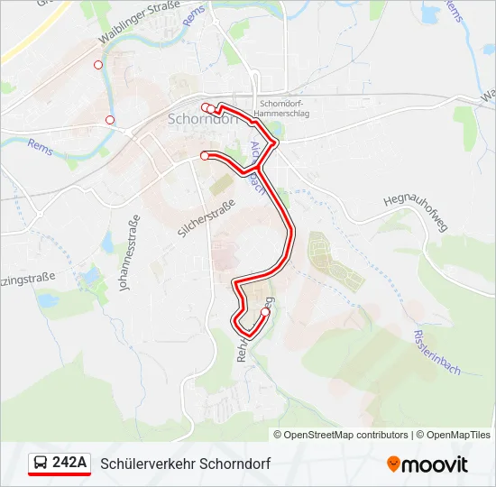 242A Bus Line Map